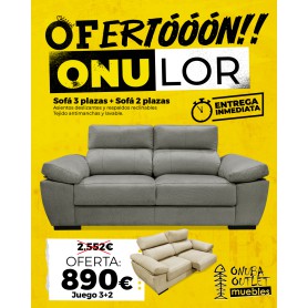SOFÁ TRES + DOS  PLAZAS ONULOR