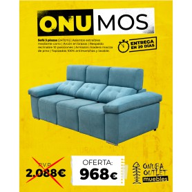 SOFÁ TRES PLAZAS ONUMOS
