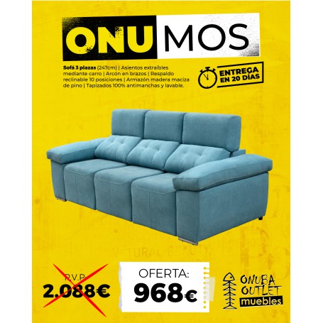 SOFÁ TRES PLAZAS ONUMOS