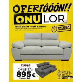 SOFÁ TRES + DOS  PLAZAS ONULOR
