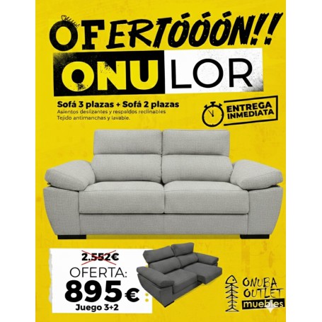 SOFÁ TRES + DOS  PLAZAS ONULOR