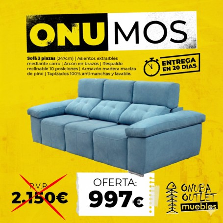 SOFÁ TRES PLAZAS ONUMOS