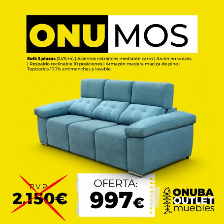 SOFÁ TRES PLAZAS ONUMOS